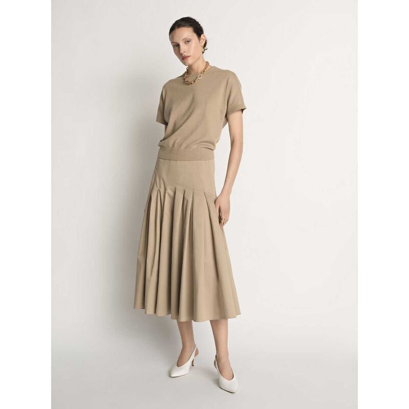 Veronika Maine Cotton Cashmere Knit Tee image number 7